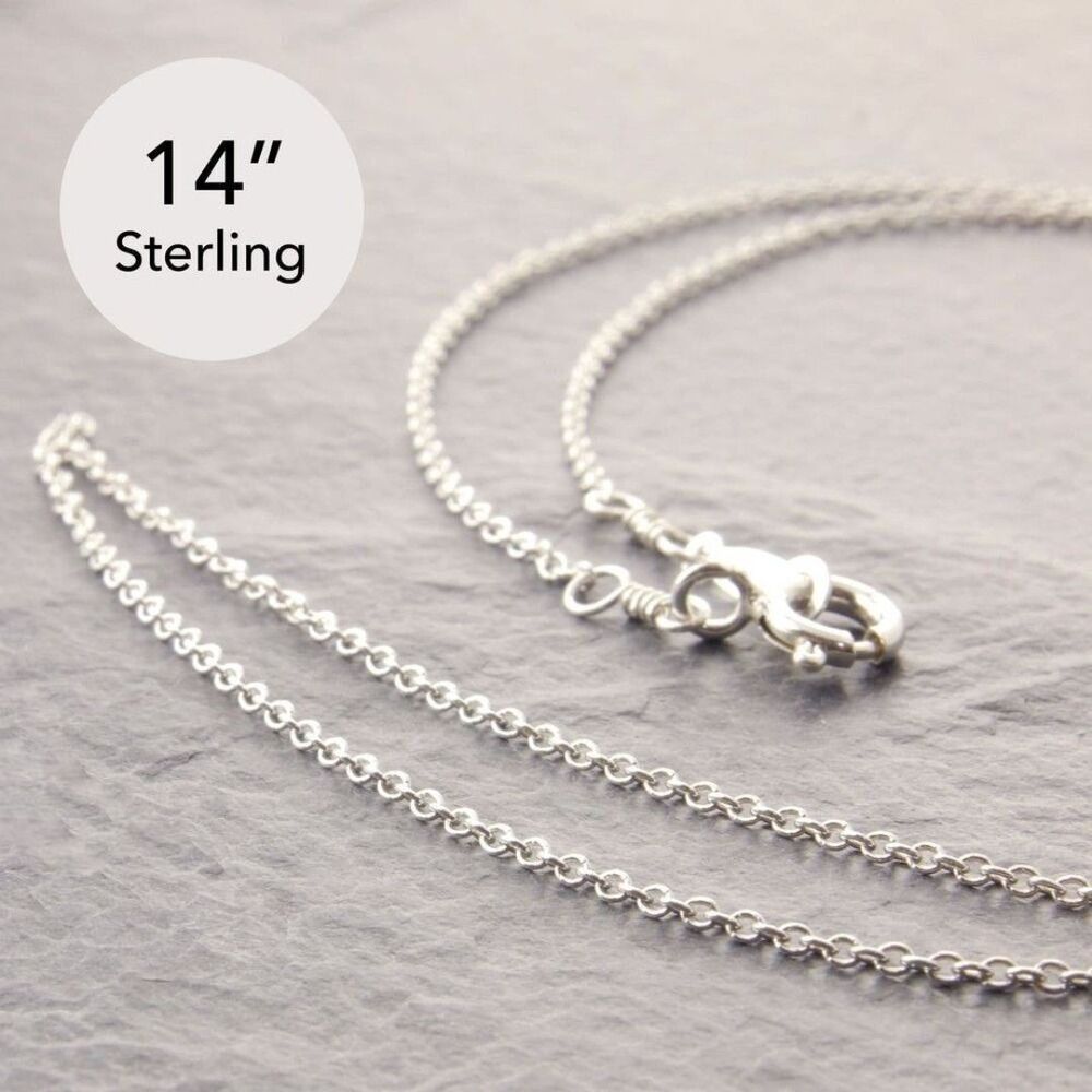 14” Sterling Silver Dainty Necklace (#6-28-1sd-sp) by Megu's Attic